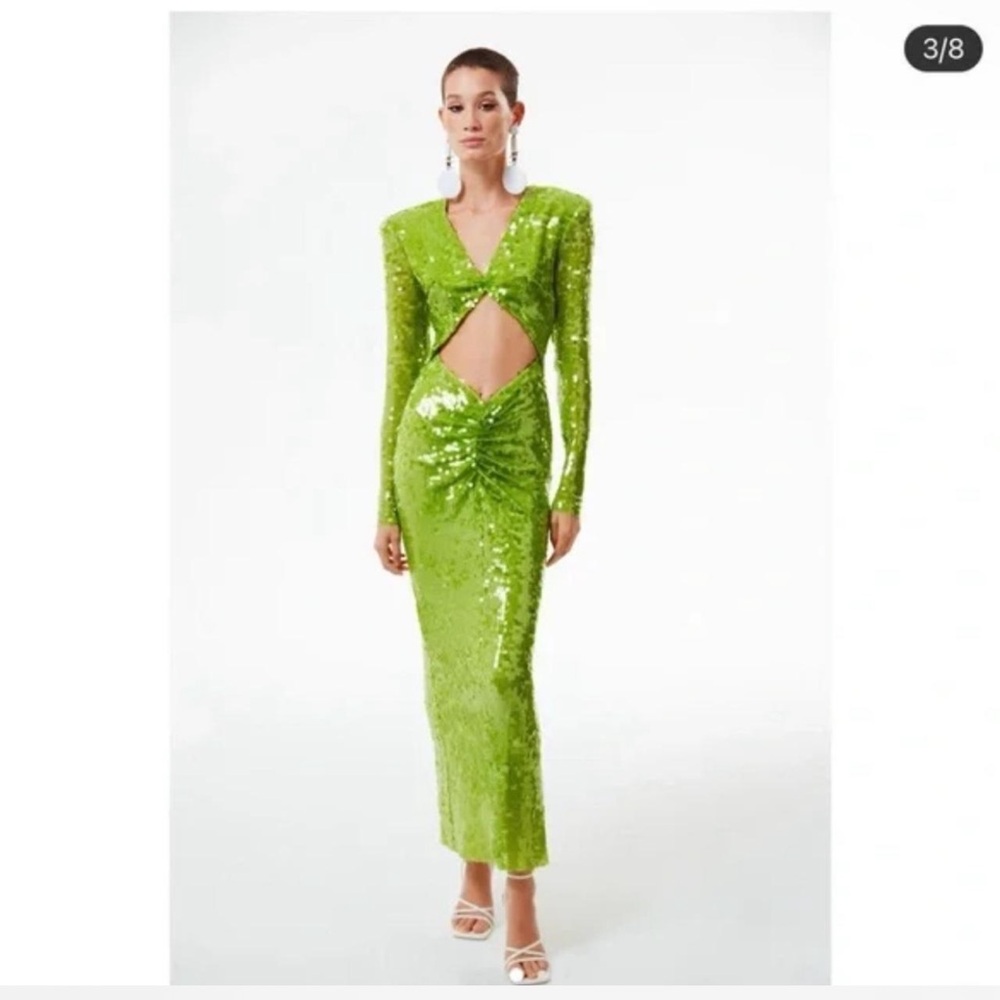 Green Sequin Midi Dress